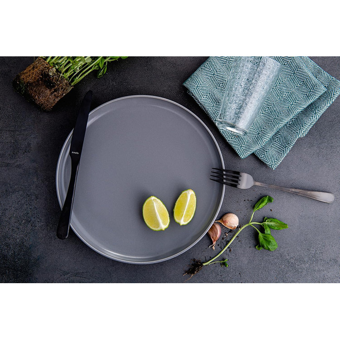 Набір посуду Konsimo VICTO для 6 осіб: 18-ти частинний сервіз з 6 тарілок, сірий - набір посуду для сім'ї