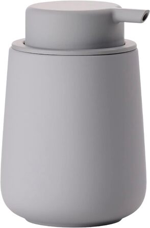 Zone Denmark Nova One Soap Dispenser for Bathroom, Dispenser made of ceramic for hand soap/liquid soap, Diameter 8 cm, Height 11.5 cm, Capacity 250 ml, Gull Grey
