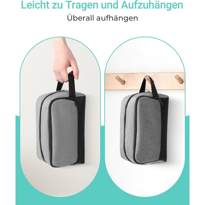 Чоловічий дорожній набір Elviros: органайзер для туалетних аксесуарів, кульки для гоління, сірий