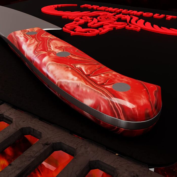 Ніж кухарський Giesser Red Diamond 20 см, PremiumCut No 1, Німеччина - професійний кухонний ніж з нержавіючої сталі, червоний акрил
