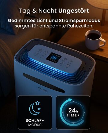 Про Breeze - відбійник повітря 20 л/24 год. Підходить для приміщень до 30 м². 4 режими роботи, цифровий дисплей, шланг для зливу, функція сушіння білизни, таймер. Захист від вологи та плісняви.