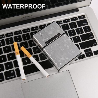 Металеве тютюноприладдя для 20 сигарет, рожеве золото, сірий, шампань, з магнітним замком