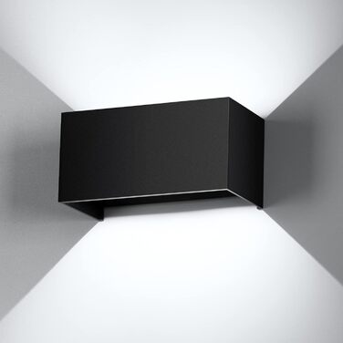 LED настінний світильник Cwycfw 24W, 2 шт., регульований світловий потік, чорний, тепле біле світло 3000K, IP65, вологостійкий