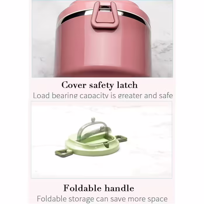 SANQIAHOME 4-Layer Multi-Layer Stackable Stainless Steel Lunch Box, Leak-Proof, Pink