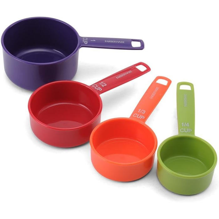 Farberware 9-Piece Color-Coded Plastic Measuring Cups and Spoons Set