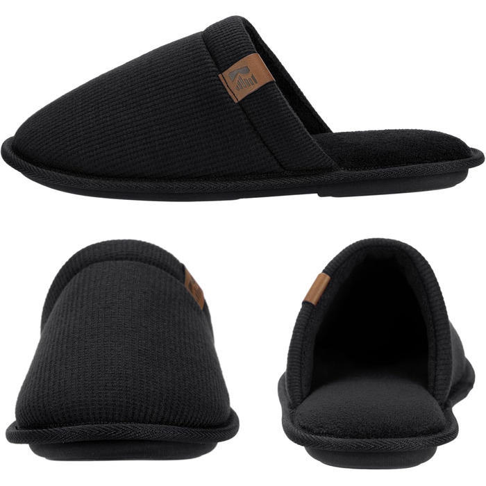 Чоловічі тапочки RockDove LiteStep з вафельної в'язки для дому, чорні (47/48 EU)