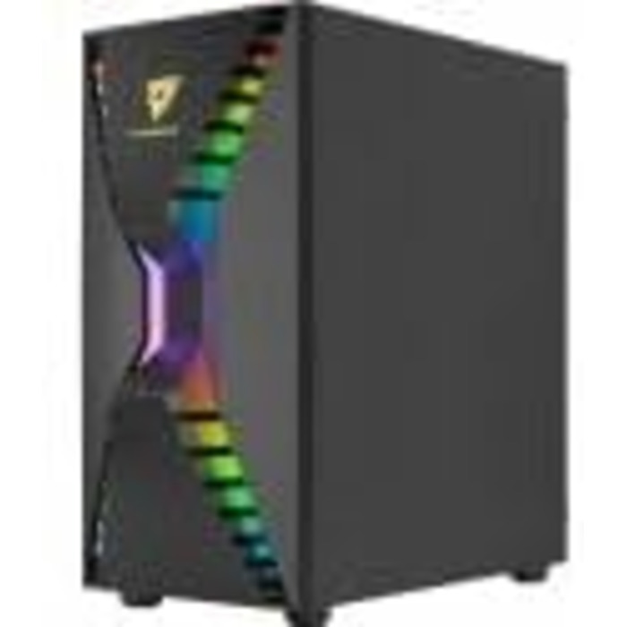 Корпус Aerocool Cronus Mid Tower для ігрового ПК з RGB підсвічуванням, вентилятором 140 мм та скляною бічною панеллю, підтримкою водяного охолодження та кабелеуправлінням, чорний