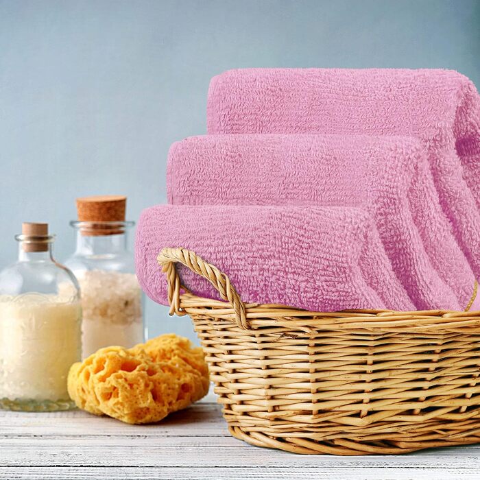 Набір розкішних махрових рушників для обличчя та тіла Utopia Towels, 100% бавовна, 30x30 см, м'які та гігроскопічні, колір Rose, 12 шт.