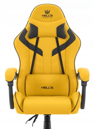 Ігрове офісне крісло Hell's Chair HC-1007 2.0 Yellow, обертове, екошкіра