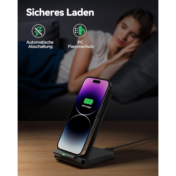 Бездротовий зарядний пристрій TECKNET, складаний, швидка зарядка для iPhone 17/16/15/14/13/12/11/Pro Max, Apple Watch Ultra/11-3/SE, AirPods Pro 3-2/4-2, чорний