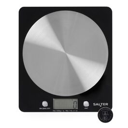 Кухонні ваги Salter 1036 BKSSDR: цифрові, 5 кг, з функцією тарування, нержавіюча сталь, LCD-дисплей, вимірювання рідин (ml/fl.oz)