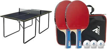 Стіл для пінг-понгу JOOLA Midsize, комплект з сіткою та набором для пінг-понгу, сірий