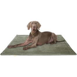 Підстилка для собак Knuffelwuff Timor, 80x60 см, хакі - м'яка та зручна, з корду, для великих, середніх та малих собак