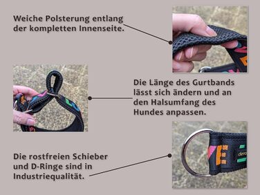 Нашийник для собак Martingale з м'якою підкладкою, 5 см, тренувальний, регульований (до 52 см обхват шиї, 58 см обхват голови), стопор 6 см, сталеві деталі