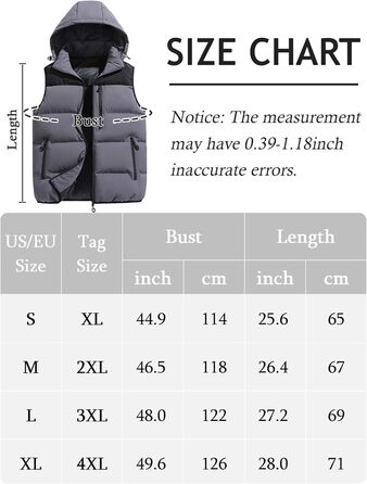 Чоловіча зимова жилетка AIEOE для активного відпочинку, тепла термо-жилетка з капюшоном, сіра, розміри EU S-XL