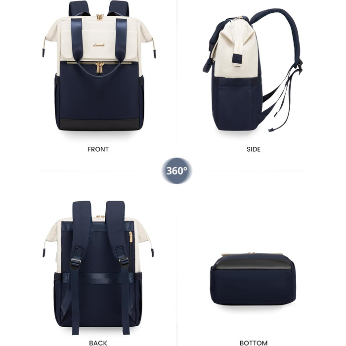 Сумка-рюкзак LOVEVOOK для жінок, водонепроникний рюкзак для ноутбука, шкільна сумка для підлітків, елегантний рюкзак на день, сумка-тоут 2 в 1, 15.6 дюймів, сумка для роботи, сумка для вчителя, туристичний рюкзак для університету, офісу, бежевого та хакі 