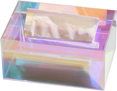 Tissue Box, Tissue Box, Rectangular Acrylic Colorful Tissue Box Holder Serviette Box with Large Opening, Sinkable Cover Tissue Box Tissue Box for Toilet Lid