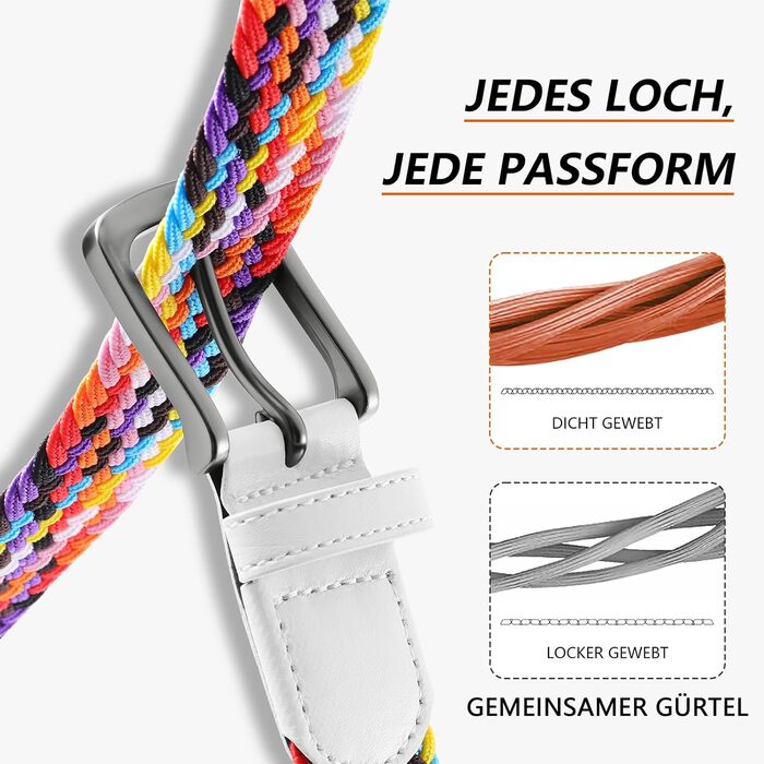 Тканинний плетений ремінь LAKIDAY: еластичний стрейчевий пояс для жінок та чоловіків. Ширина 3.5 см, довжина 100-130 см, багато кольорів. Довжина 120 см.