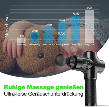 Масажер для м'язів ALDOM Massage Gun: електричний масажний пістолет з 30 швидкостями та 8 насадок (чорний)