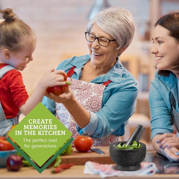 Гранітний ступка з товкачиком – ступка з товкачиком з граніту, Ø 16 см, об'єм 500 мл