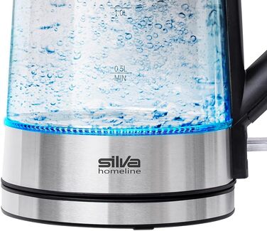 Скляний чайник SILVA SCHNEIDER KL-G 2007, 1.7 л, 2200 Вт, з кришкою Easy-Fill