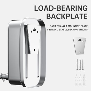Stainless Steel Wall Mounted Soap Dispenser - 1000ml - Hygienic Easy Push - Plusssen SS-1000ml