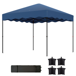 Outsunny Gazebo approx. 3x3m, water-resistant, stable, winter-proof, pop-up folding gazebo with UV protection 50+, foldable party tent, garden tent with carry bag, garden gazebo for camping and garden, Dark Blue | Aosom