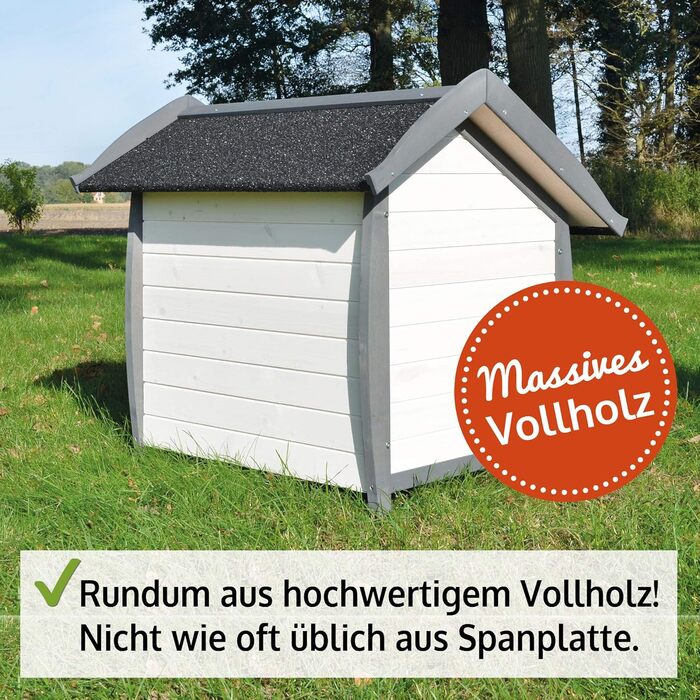 Будка для собак Zooprinz Bella - водовідштовхуюча, з масивного дерева, для вулиці, екологічна фарба, 3 розміри (L, M)