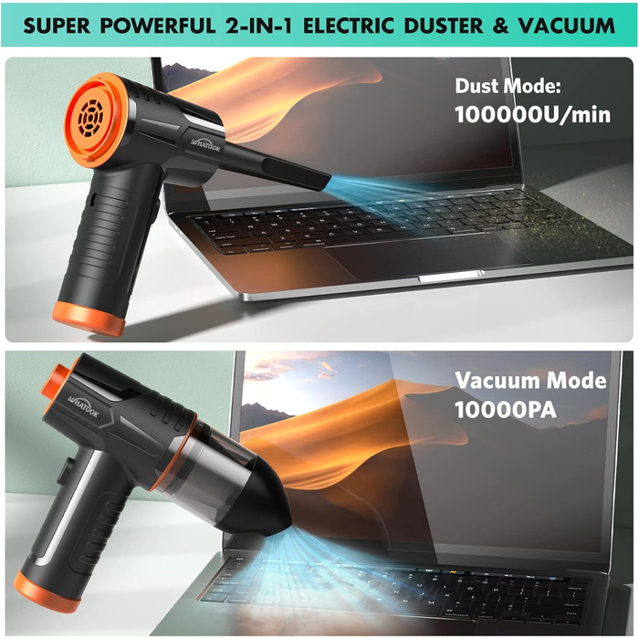 Електричний пилосос-фен для чищення поверхонь C-Air Duster & Vacuum: для ноутбука, авто, офісу