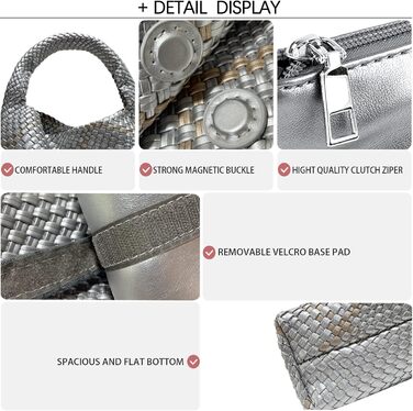 Клатч жіночий JINMANXUE B988 сріблясто-золотий вечірній, сумочка клатч