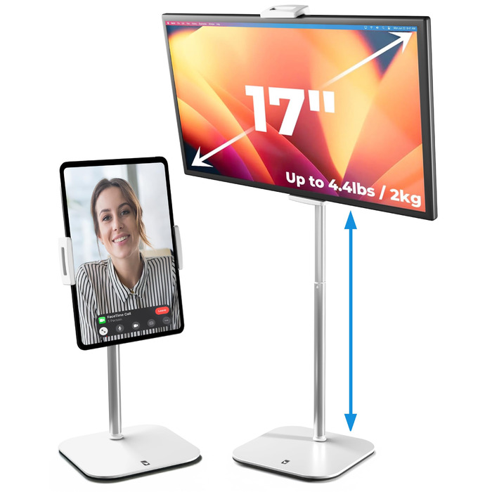 Підставка для планшета та iPad COOPER TabStand, регульована за висотою, білий колір (набір 2 шт), витримує до 2 кг, сумісна з iPad Pro, Air, Mini та Kindle