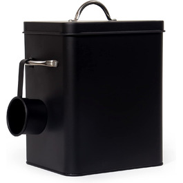 Кошик для порошку Theo&Cleo 6.5L, металева коробка для порошку, зберігання корму для собак/котів, кавових зерен (вугільний)