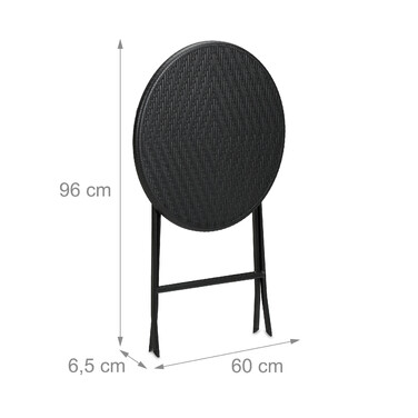 Relaxdays Round Garden Table with Rattan Look