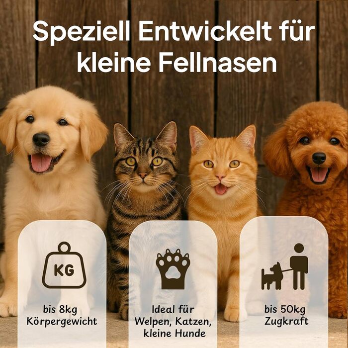 Рулетка для котів та маленьких собак Tierhood 5 метрів, чорна