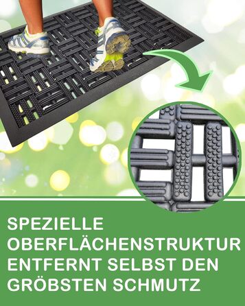 Гумовий килимок для вулиці DILUMA Matador 45x75 см, міцний грязезахисний килимок-ганз із антиковзаючим покриттям для вхідних дверей