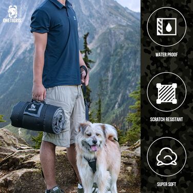 OneTigris Dog Blanket 110cm*68cm, Thickened Velvet Dog Mat Warmer Velvet Dog Bed Cat Bed for Large & Medium Dogs Travel Camping Outdoor, Reversible and Portable Hand Washable