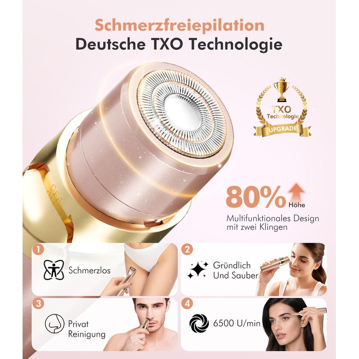 Електричний жіночий епілятор 6-в-1 для бікіні, обличчя та тіла - гладке гоління без подразнень