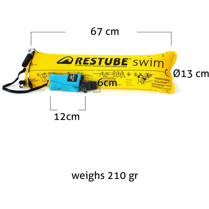 Restube Swim надувний буй для плавання – рятувальний та аварійний буй для безпеки на воді