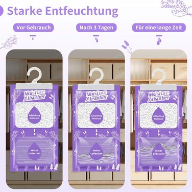 Boadw 20x230G Hanging Air Dehumidifier with Fragrance, Closet Moisture Absorber for Basements, Bedrooms, Bathrooms, Against Moisture Anti-Mold Deodorizing Drying Bag – Lavender
