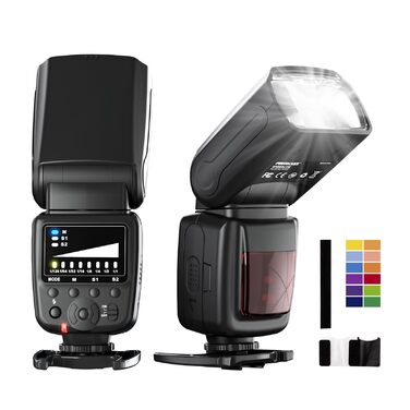 Спалахувач PHOTOOLEX Blitz Speedlite для Canon, Nikon, Sony, Panasonic, Olympus, Pentax, Fujifilm, Sigma, Minolta та інші DSLR/Digital/Film SLR камери з роз'ємом Hot-Schuh