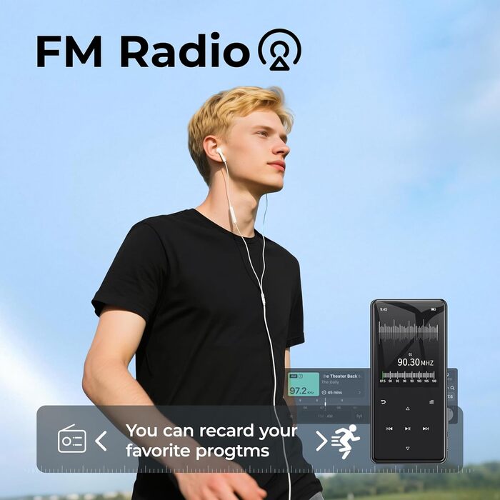 MP3 плеєр 64GB з Bluetooth 5.3 та екраном 2.4