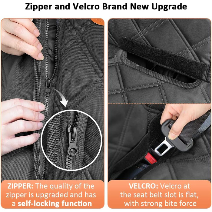 KYG Pet Seat Cover - Waterproof, Non-Slip, Scratch-Resistant Back Seat Cover for Dogs & Kids - Includes Seat Belt for Dogs - Fits Most Cars, Trucks & SUVs - 135x56x45cm, Removable
