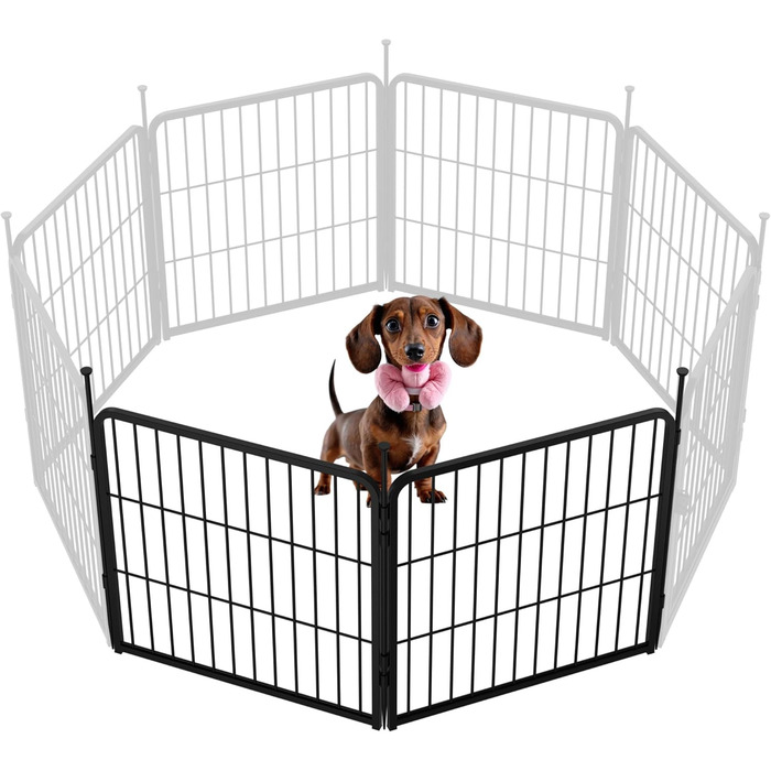 Вольєр для цуценят SunsGrove 60см, чорний, 2 частини, міцний, антикорозійний, без інструментів