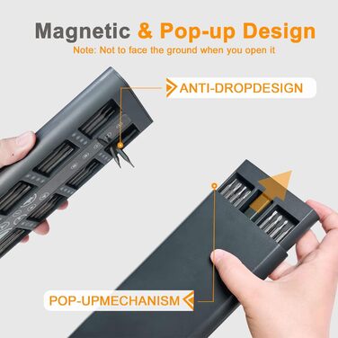 Електрична викрутка 66 в 1 з LED-підсвічуванням, магнітна, для ремонту PC, iPhone, iPad, Switch, PS4, Xbox, Laptop, Macbook, Computer, окулярів, годинників