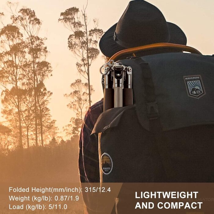 Штатив SIRUI AM-025K+D-10K LightLegs з кульковою головкою, карбон, 140,8 см