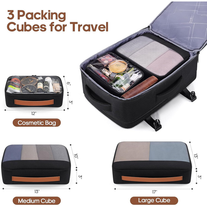 Набір валіз Roadcheer з полікарбонату: велика валіза на коліщатках, рюкзак, органайзери для косметики та взуття | з TSA-замком