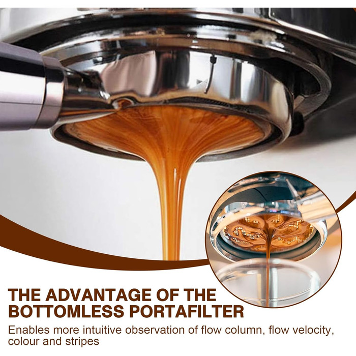 Бездонний портафільтр Baoweihua 54 мм для кавомашин Breville/Sage Barista 870/875/878/880, нержавіюча сталь, сріблястий
