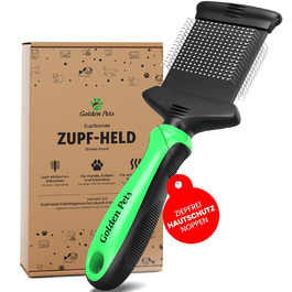 Зубна щітка для собак та котів з захисними нопочками - видаляє підшерсток, ковтуни та вузли. Ідеально для довгошерстих порід, таких як кокапу, пудель. Щітка для щоденного догляду за шерстю, розмір M-L. Зубна щітка 2.0 велика