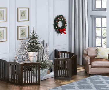 Ворота для собак PAWLAND Holz, розкладні, 60 см, 4 сходинки, для дому, білі (1 шт.)