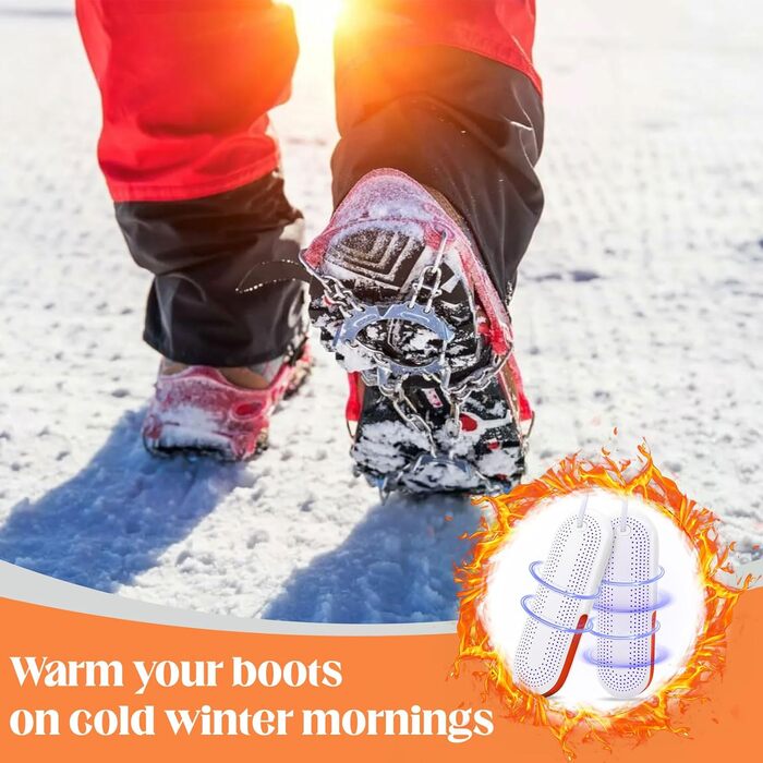 Електричний сушильник для взуття Herbst: 3 режими, таймер, антибактеріальний, для дитячого та гірськолижного взуття, помаранчевий